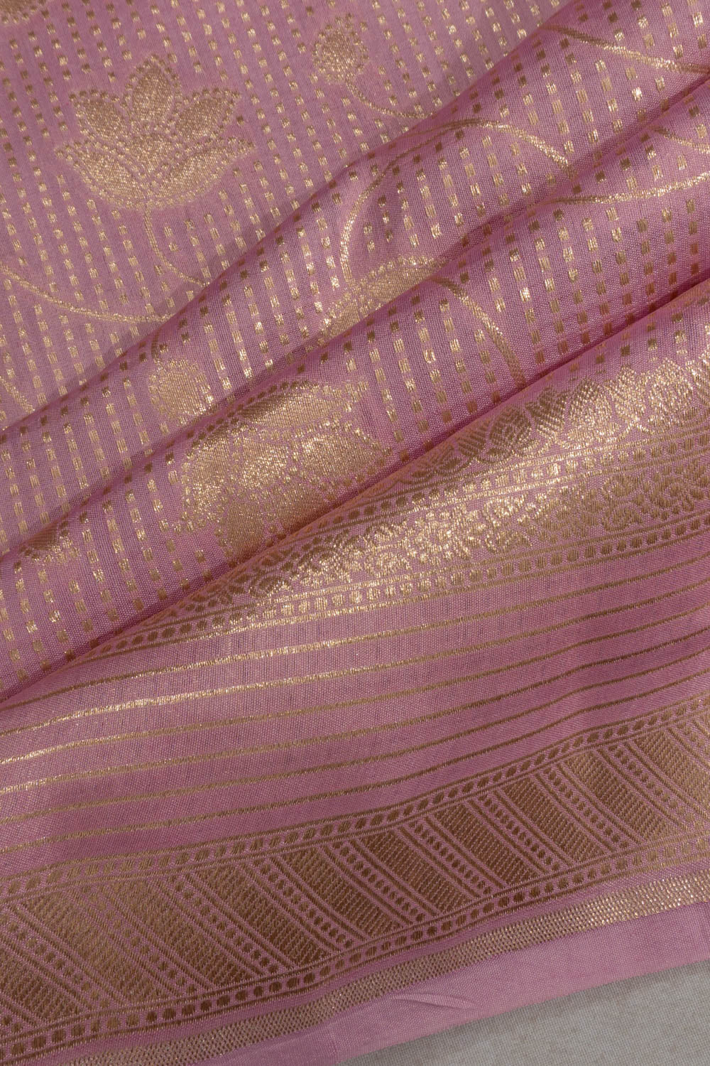 Banarasi Katan Silk Brocade Pink Saree