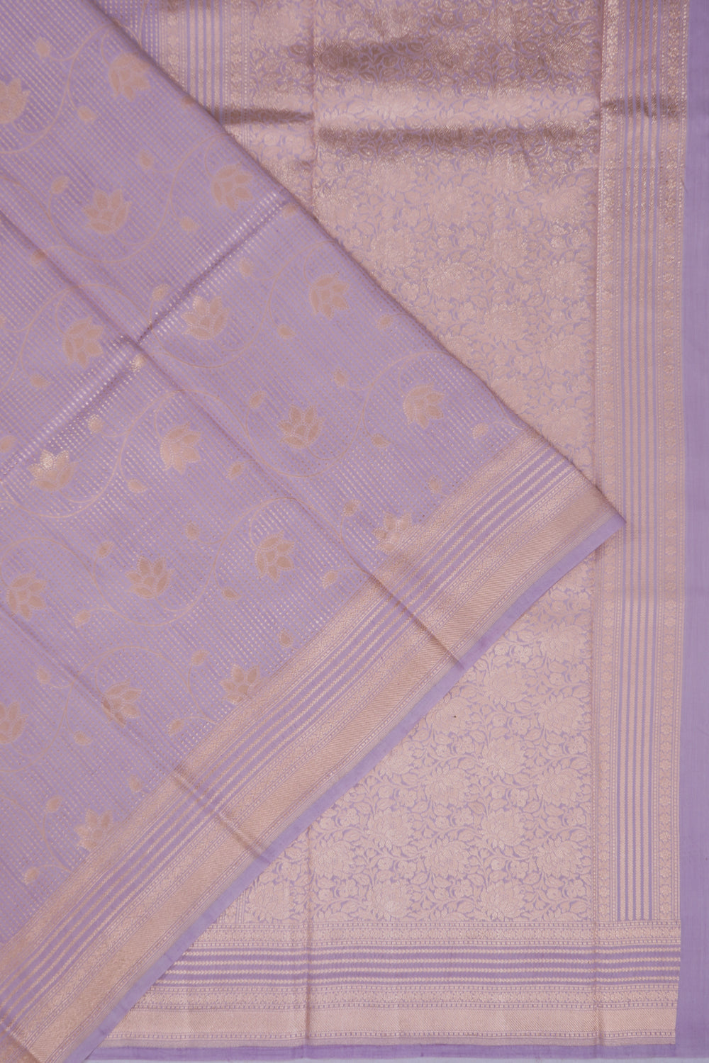 Banarasi Katan Silk Jaal Lavender Saree