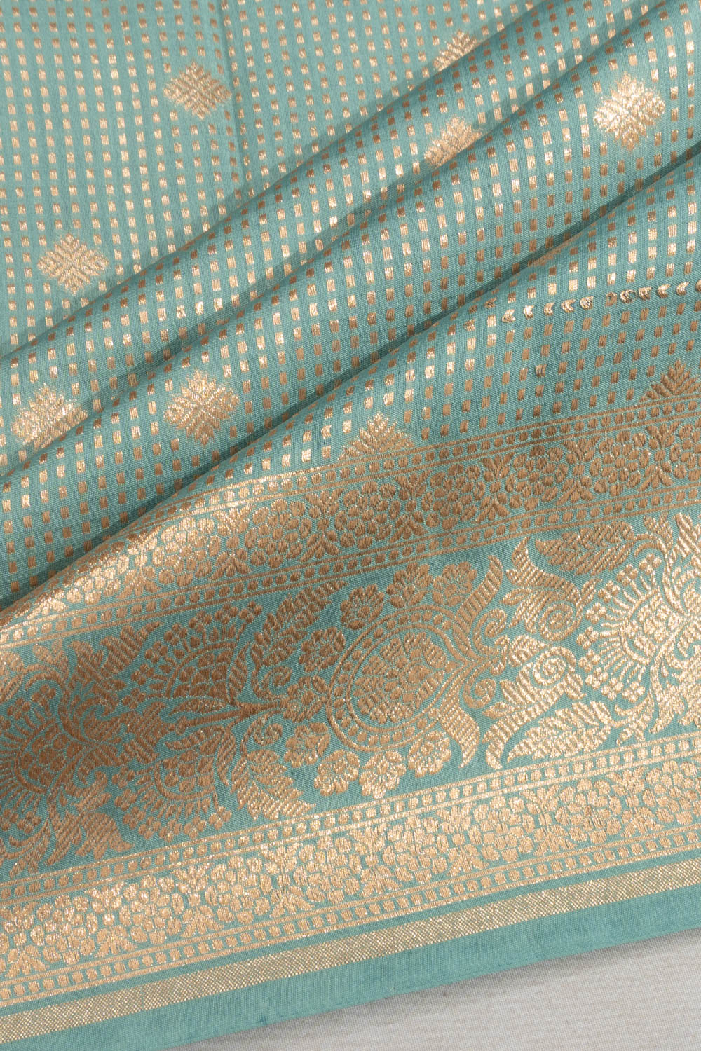 Banarasi Katan Silk Brocade Pastel Blue Saree