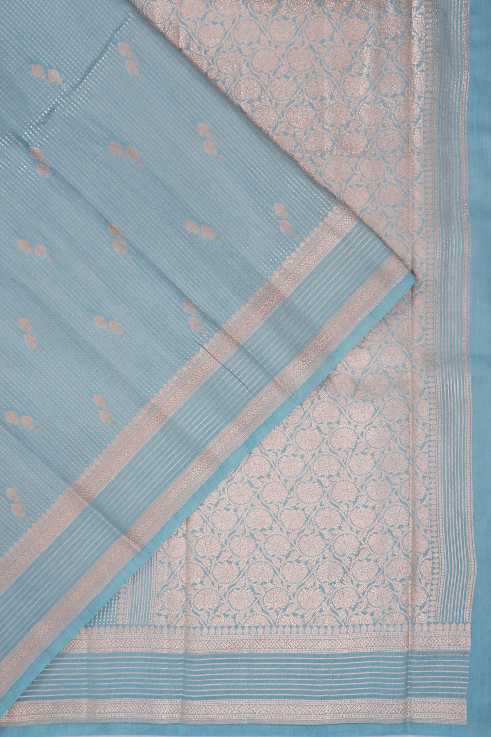 Banarasi Katan Silk Butta Brocade Pastel Blue Saree