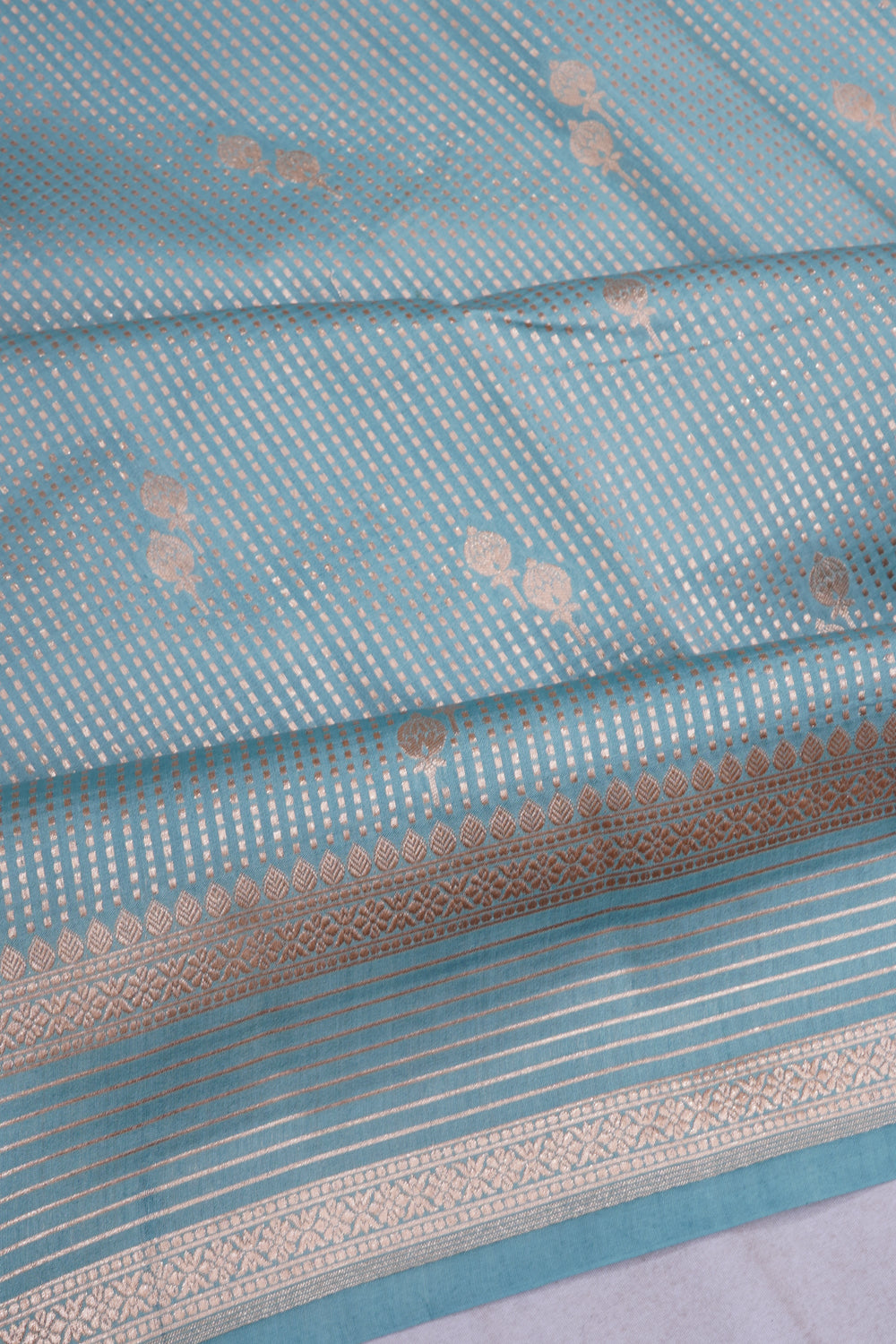 Banarasi Katan Silk Butta Brocade Pastel Blue Saree
