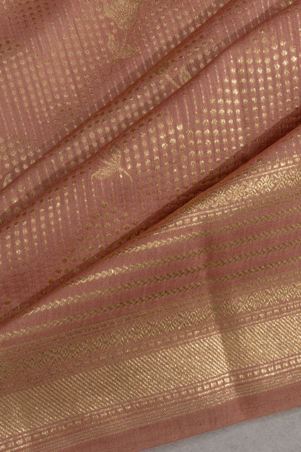 Banarasi Katan Silk Brocade Peach Saree