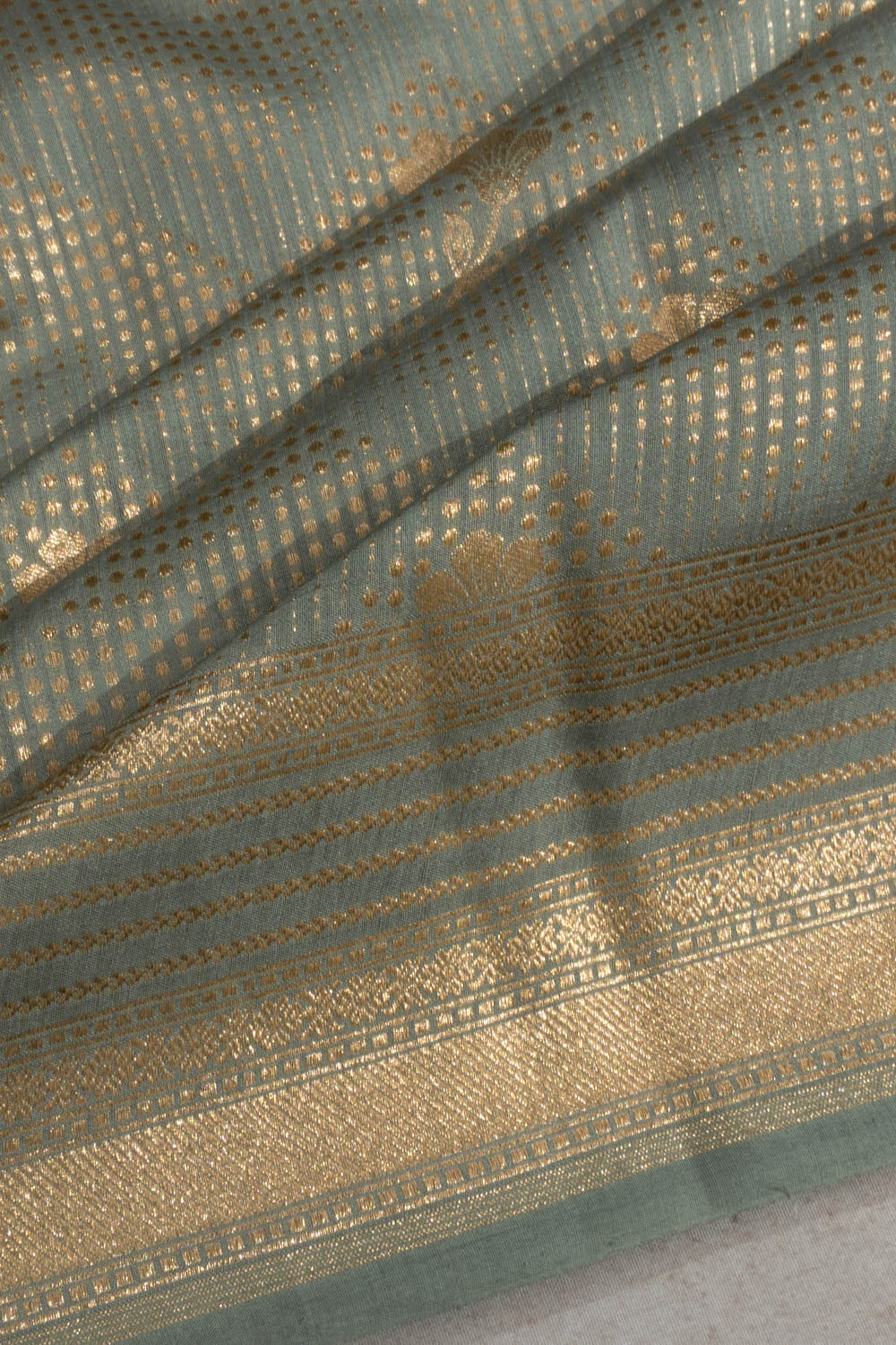 Banarasi Katan Silk Brocade Powder Blue Saree