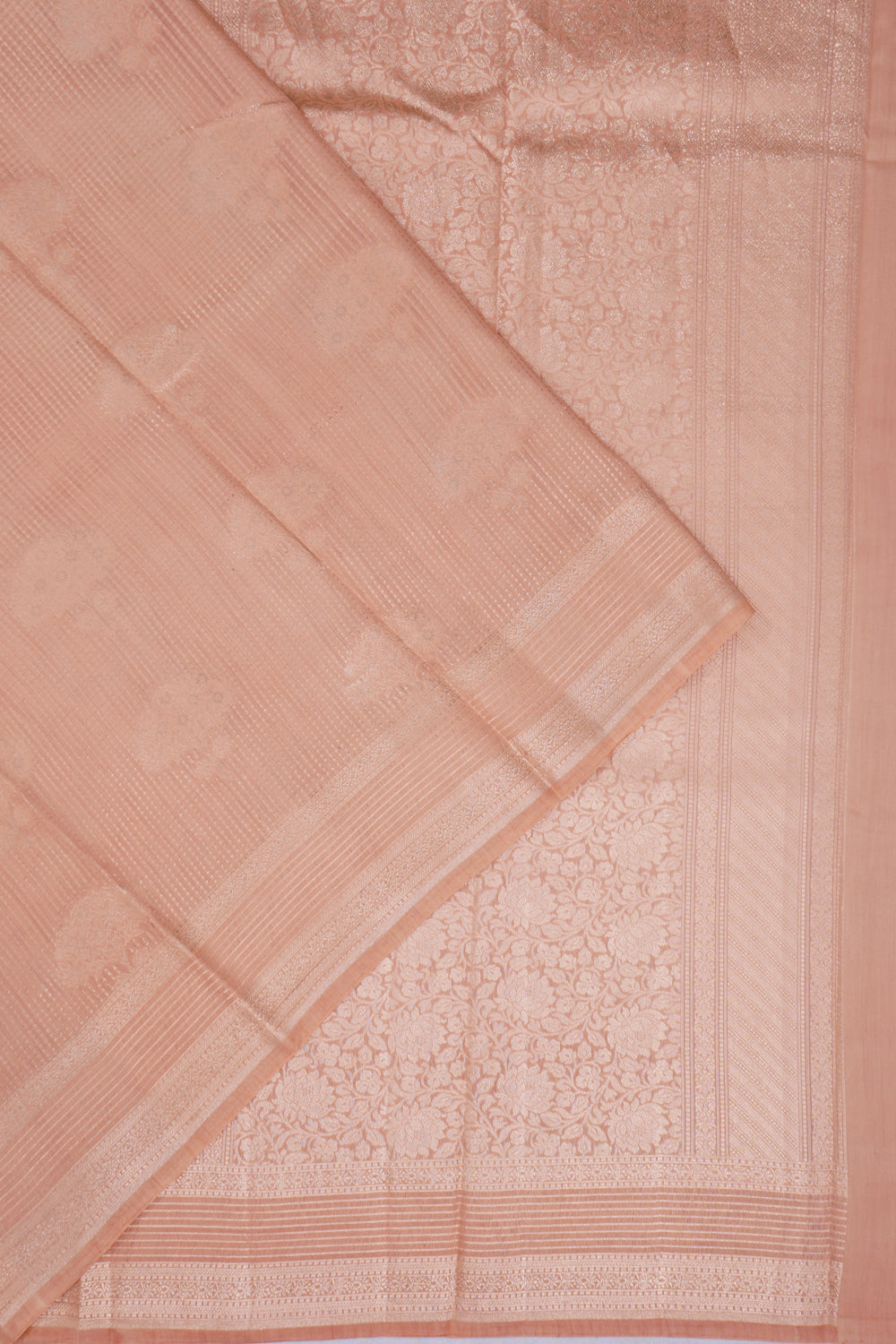 Banarasi Katan Silk Brocade Pastel Orange Saree