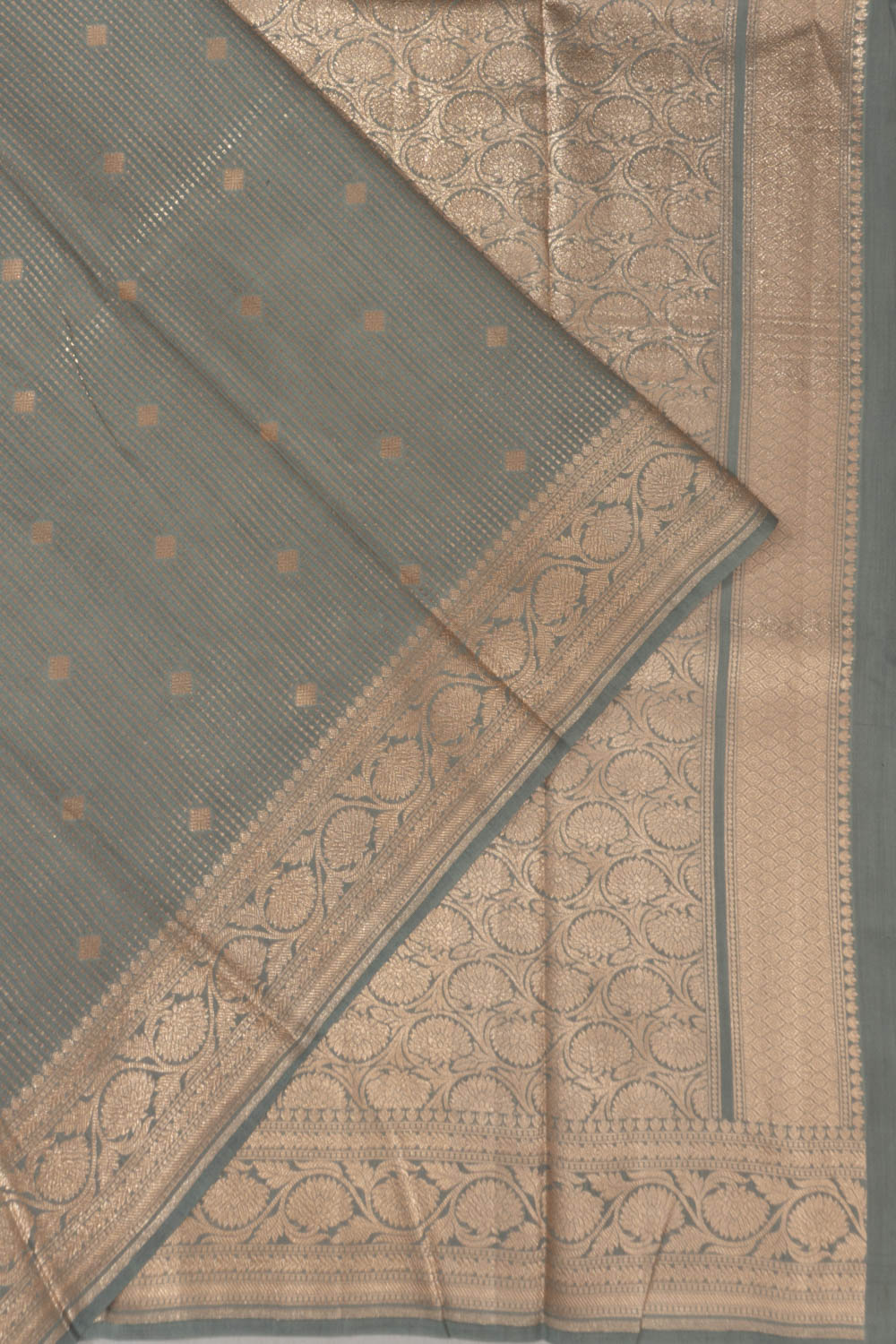 Banarasi Katan Silk Brocade Grey Saree