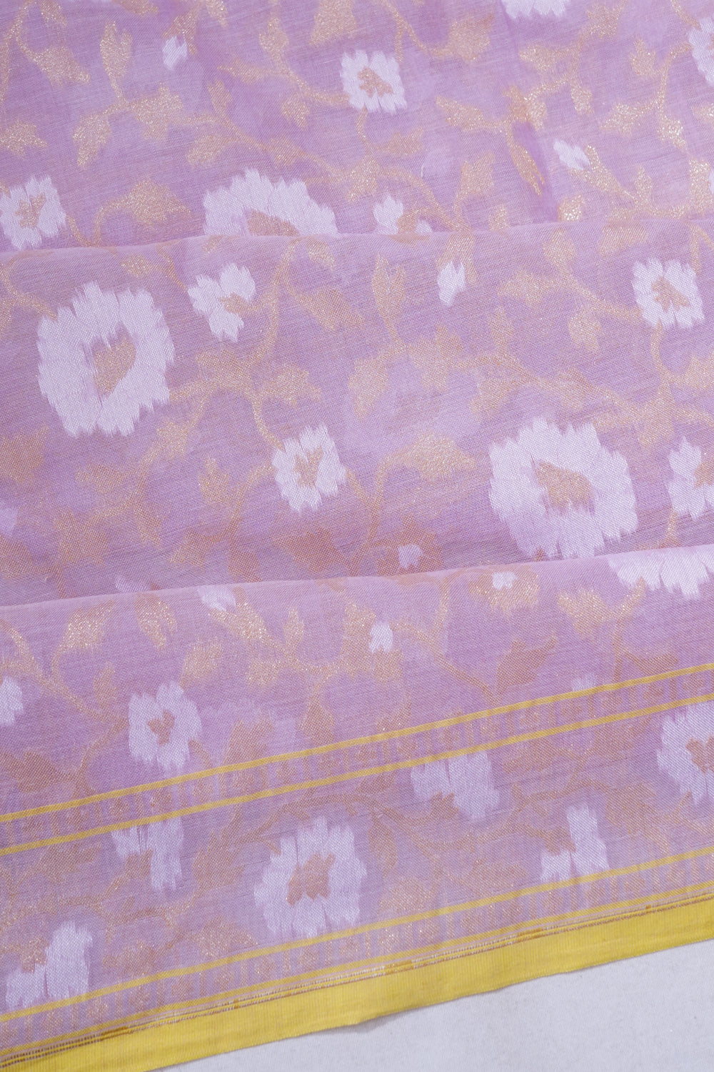 Banarasi Cotton Brocade Lavender Saree