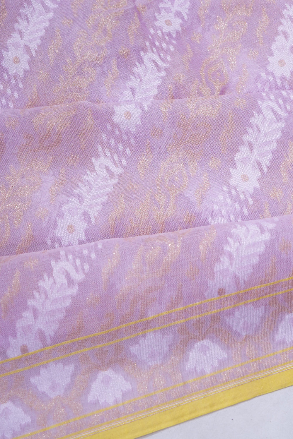 Banarasi Cotton Brocade Lavender Saree