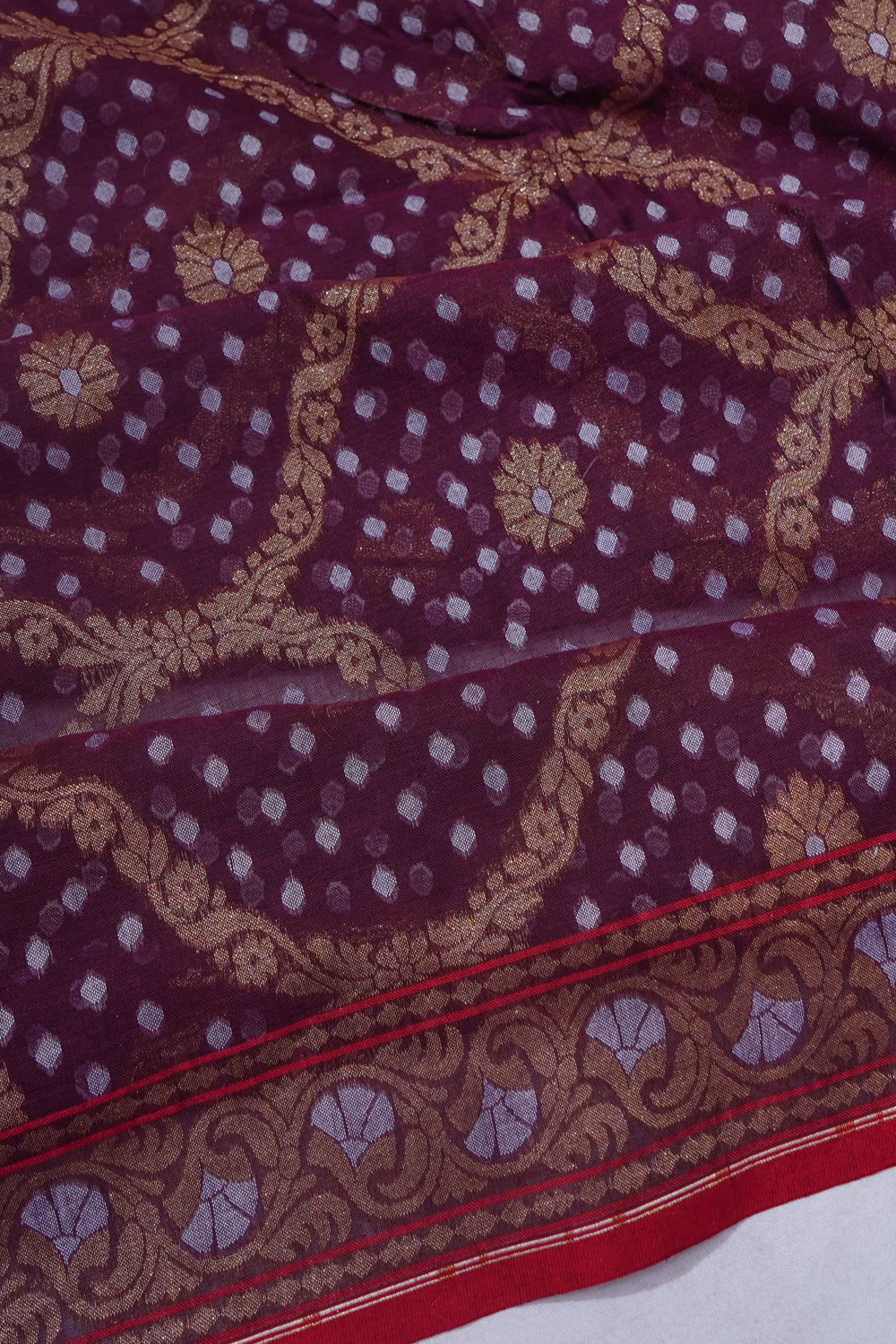 Banarasi Cotton Brocade Brown Saree