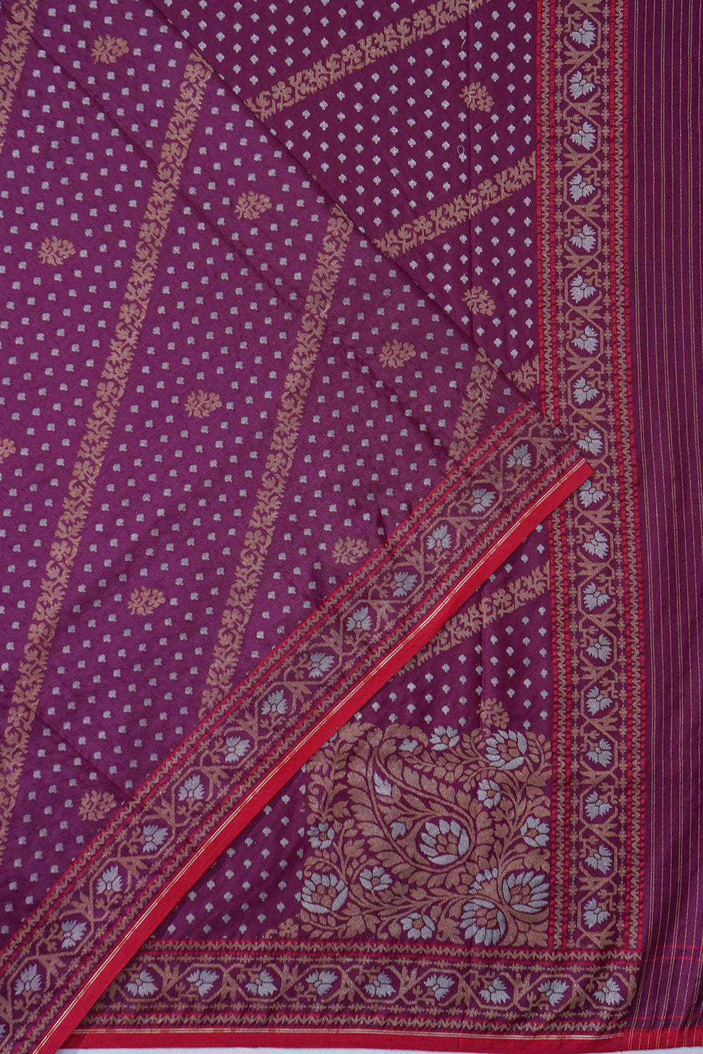 Banarasi Silk Brocade Burgundy Saree