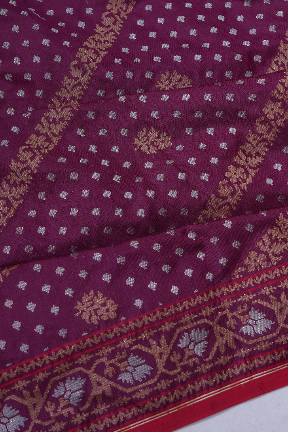Banarasi Silk Brocade Burgundy Saree