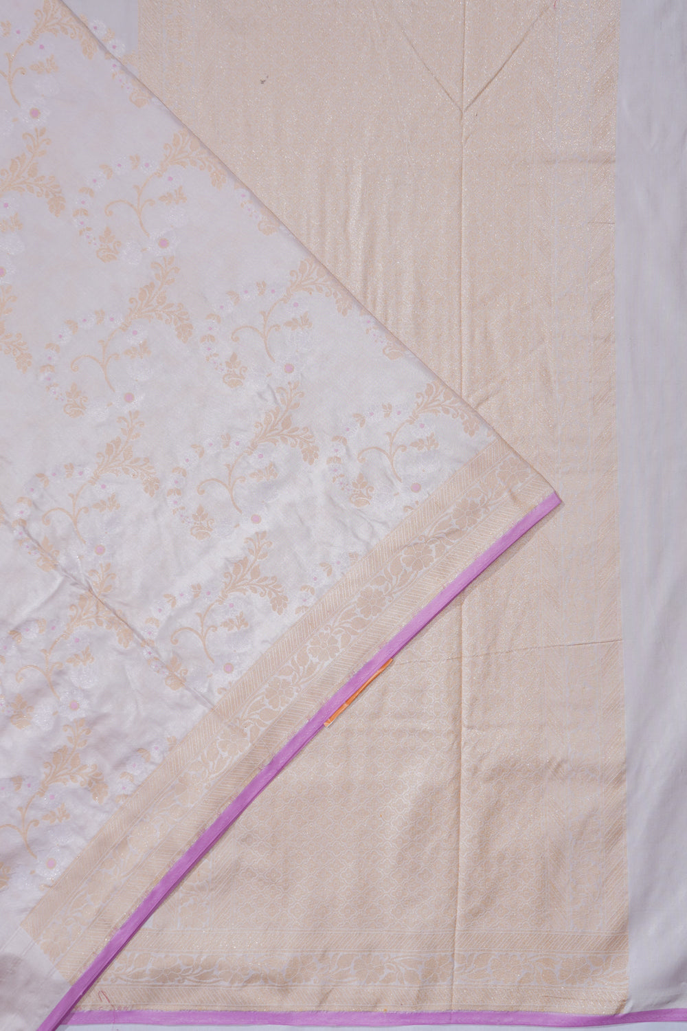 Banarasi Silk Brocade Pastel Grey Saree