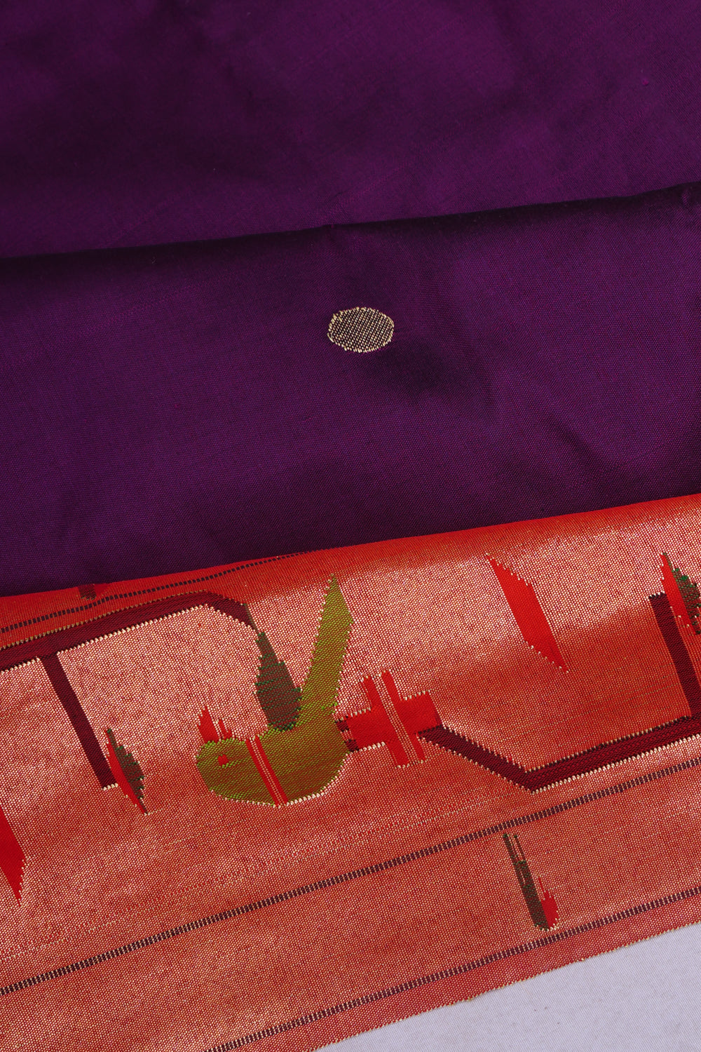 Paithani Silk Butta Purple Saree With Akruthi Border