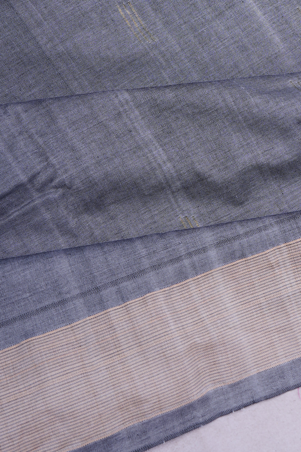 Paithani Cotton Butta Grey Saree