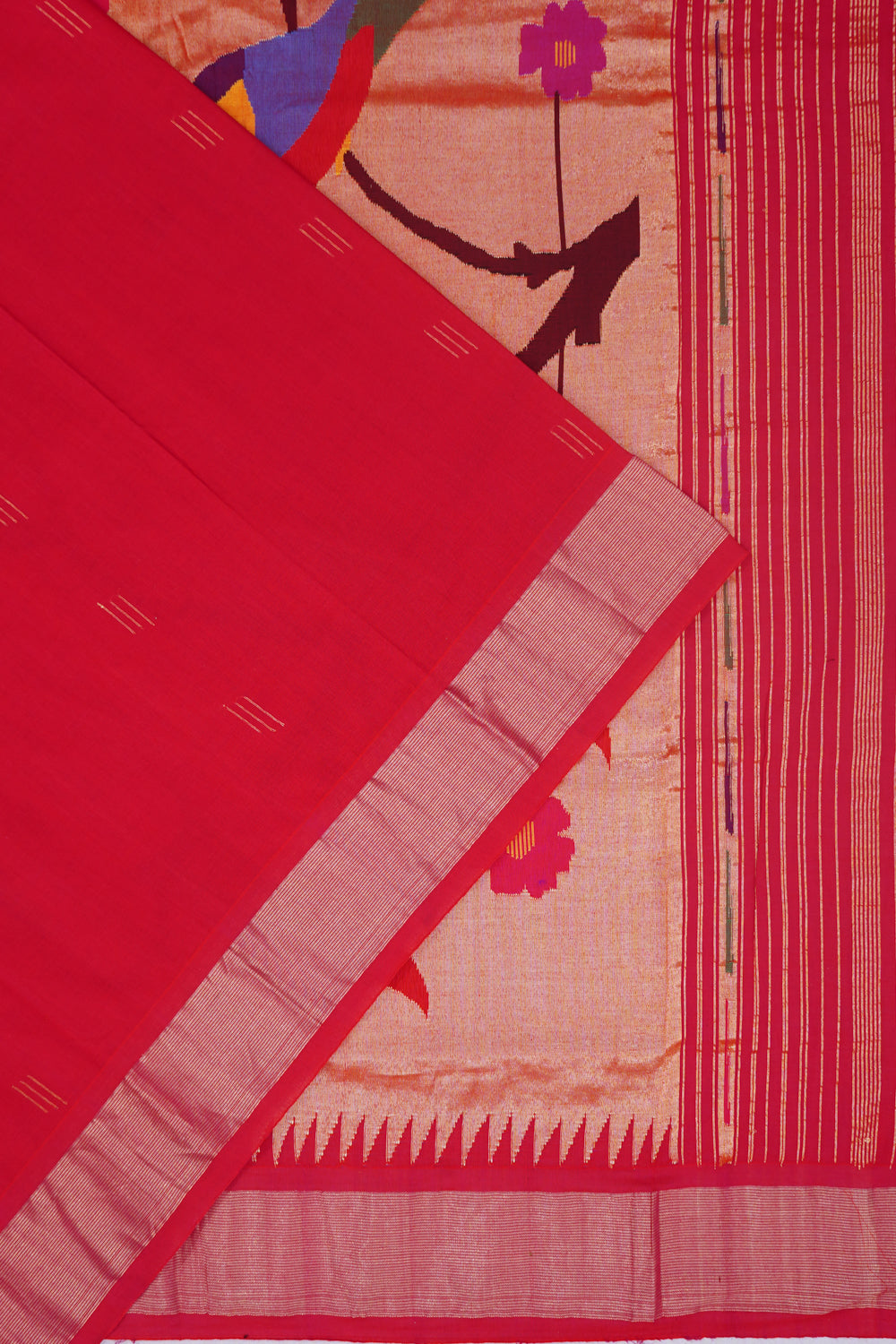 Paithani Cotton Butta Pink Saree