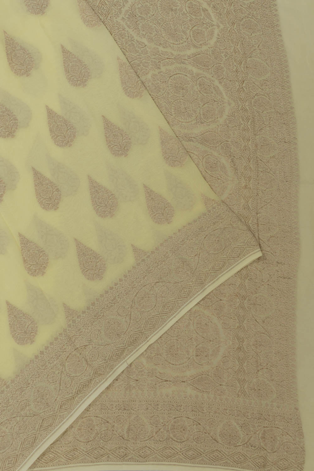 Banarasi Georgette Butta Lemon Yellow Saree