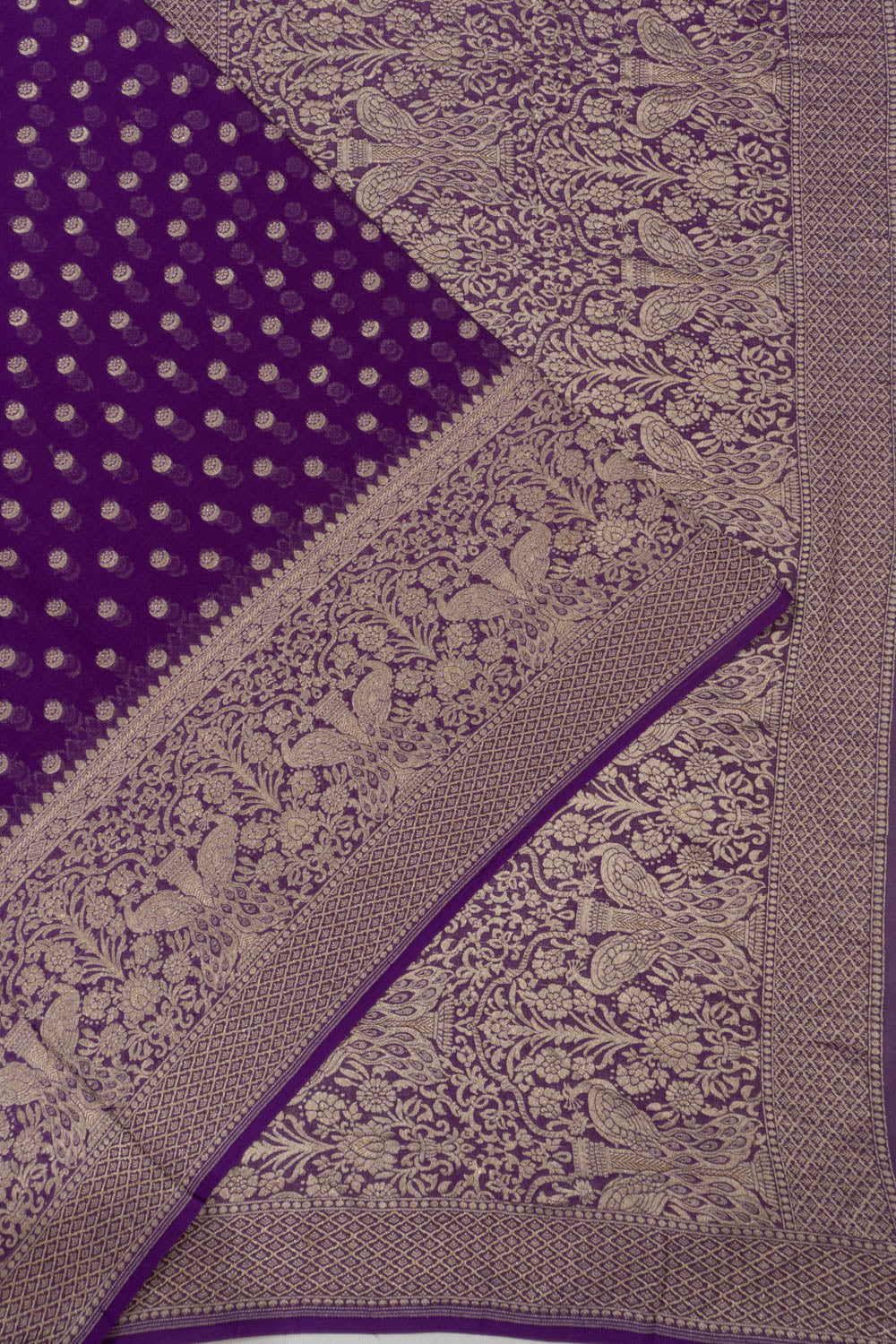 Banarasi Georgette Butta Violet Saree