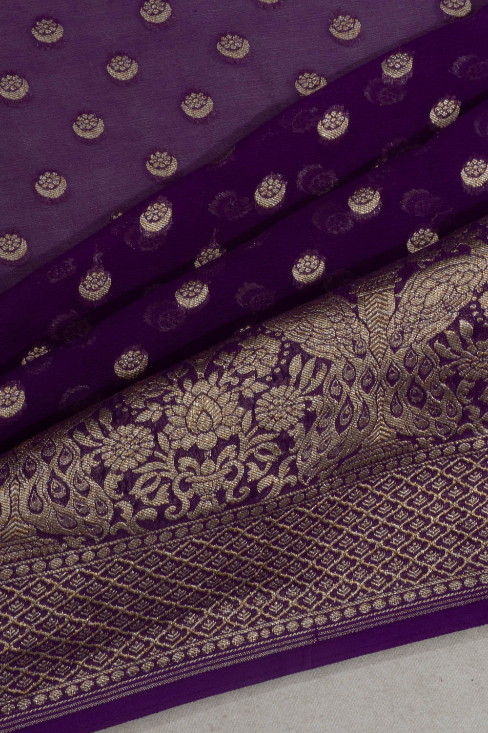 Banarasi Georgette Butta Violet Saree