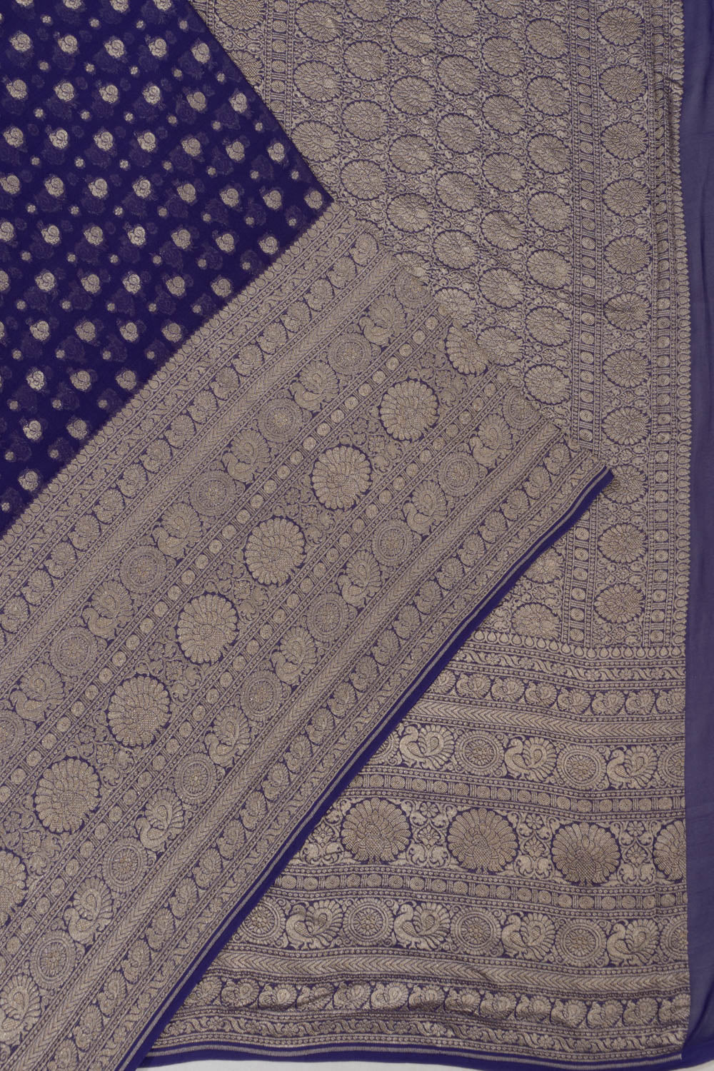 Banarasi Georgette Butta Navy Blue Saree