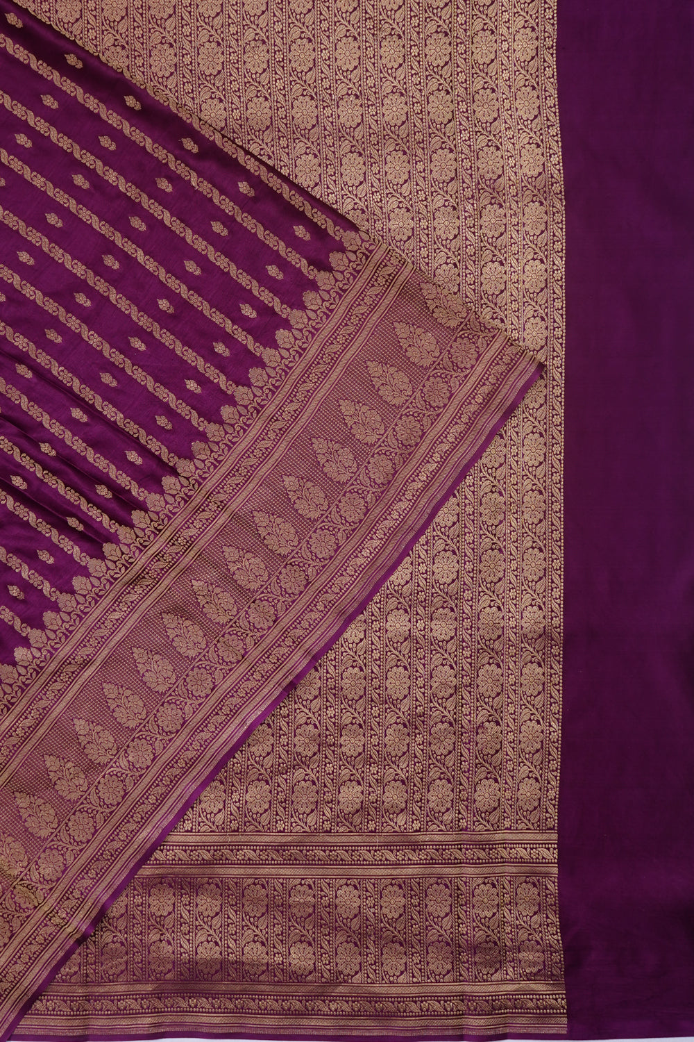 Banarasi Satin Brocade Purple Saree