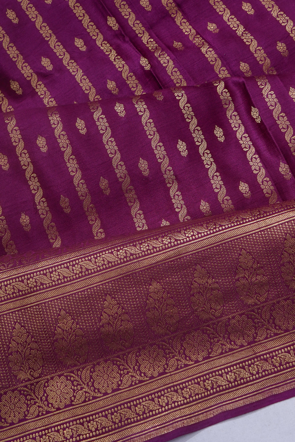 Banarasi Satin Brocade Purple Saree