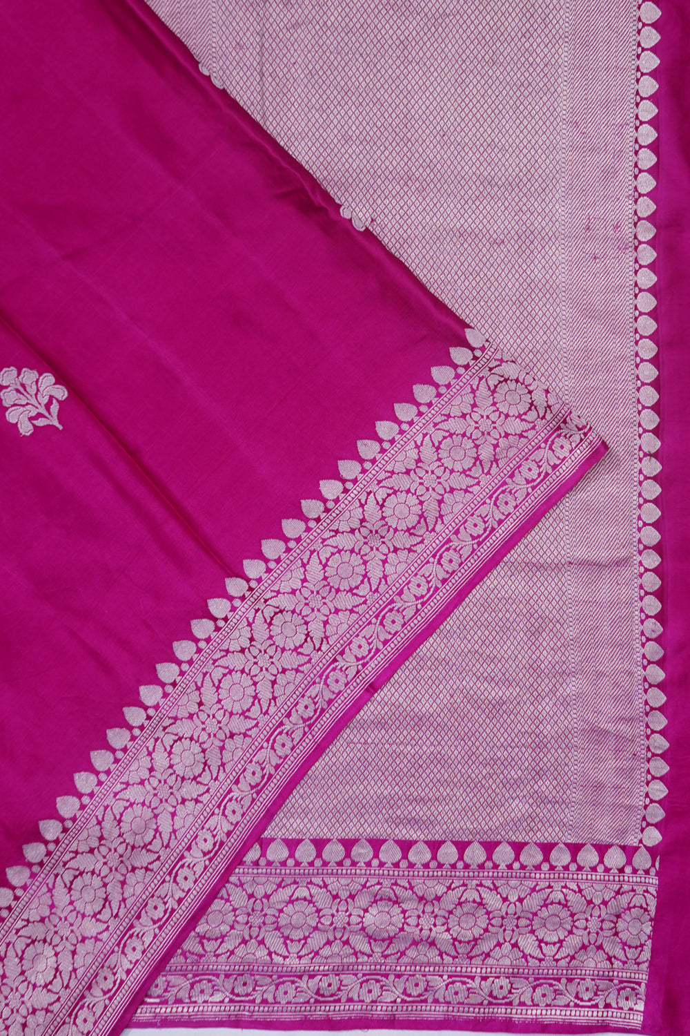 Banarasi Satin Butta Rani Pink Saree