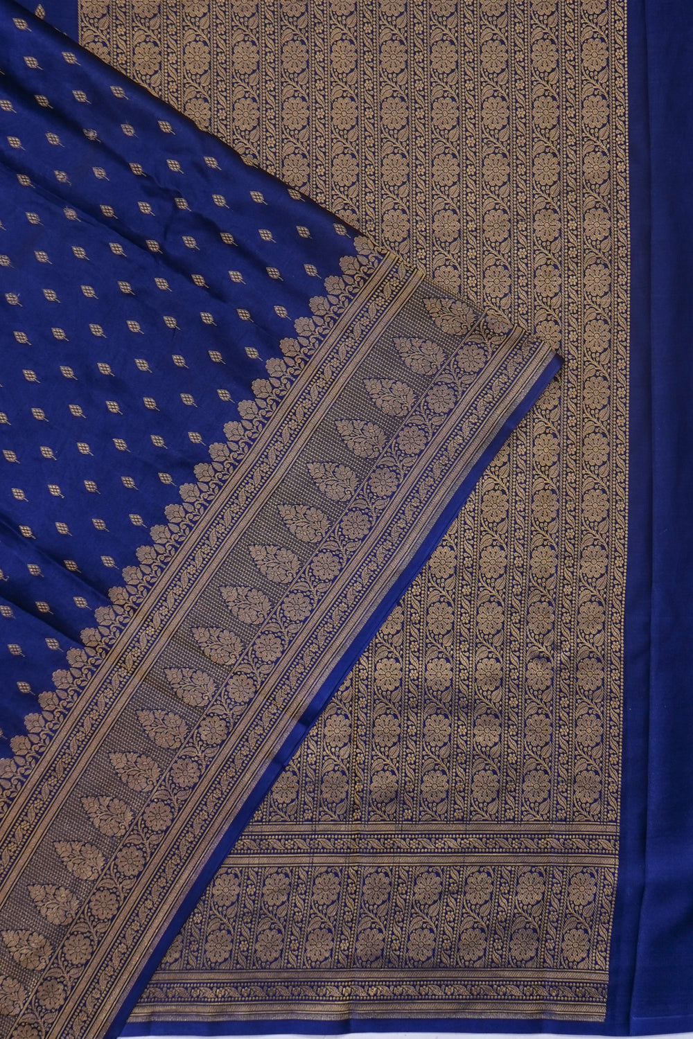 Banarasi Satin Brocade Dark Blue Saree