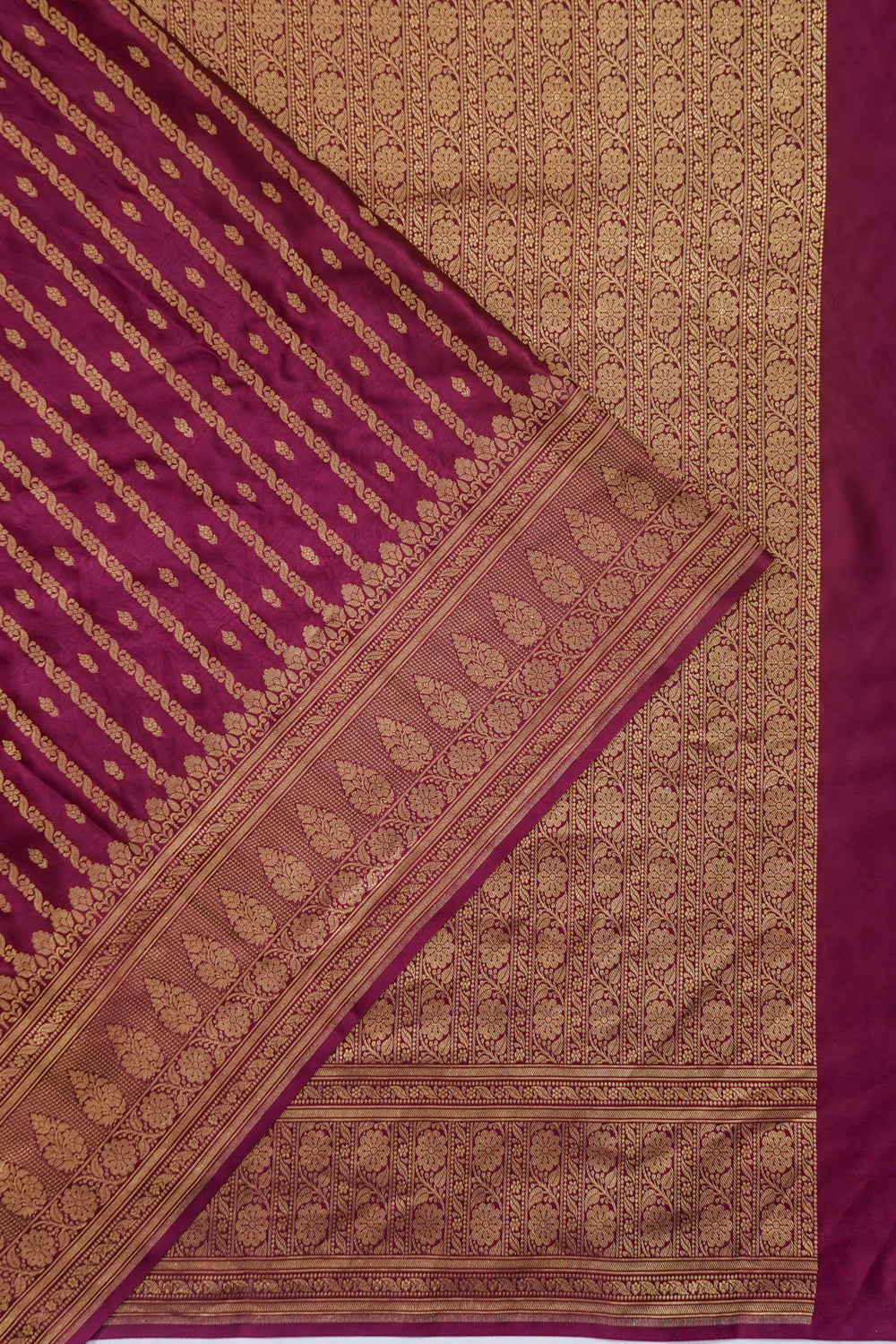 Banarasi Satin Brocade Purple Saree