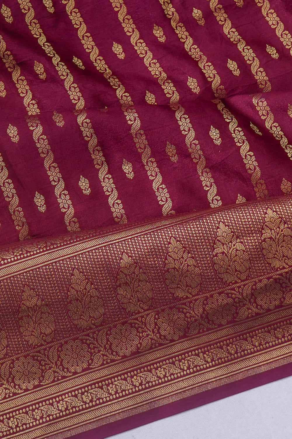 Banarasi Satin Brocade Purple Saree