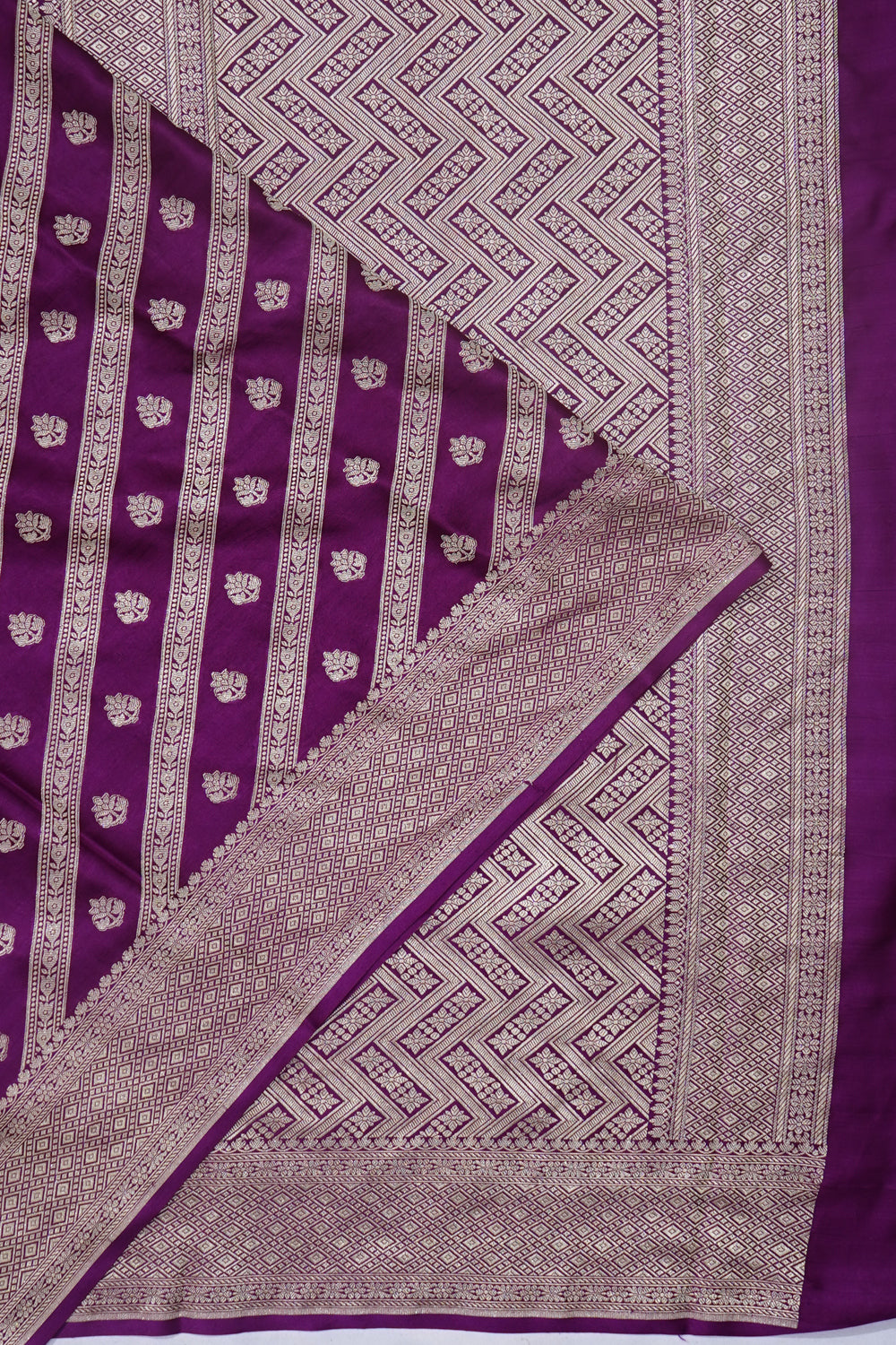 Banarasi Satin Brocade Purple Saree