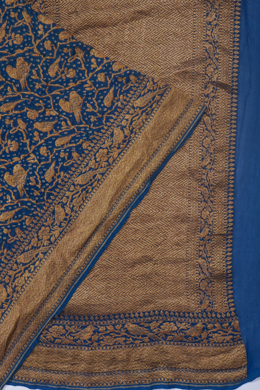 Banarasi Georgette Bandhani Brocade Sea Green Saree