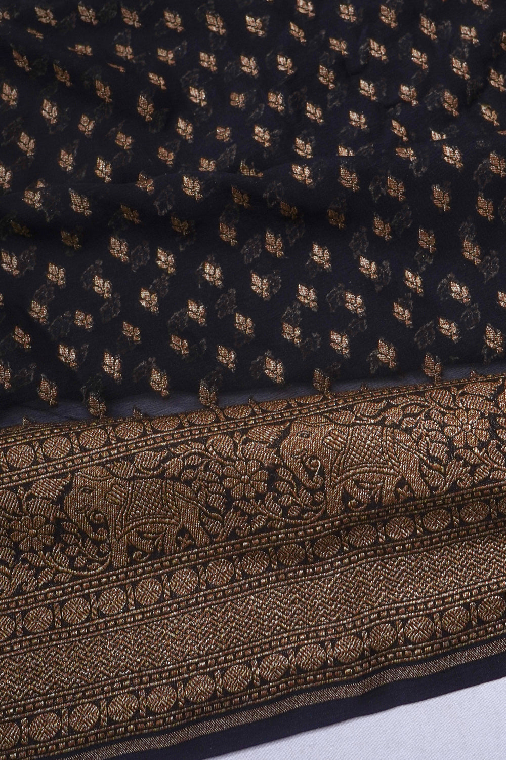 Banarasi Georgette Brocade Black Saree