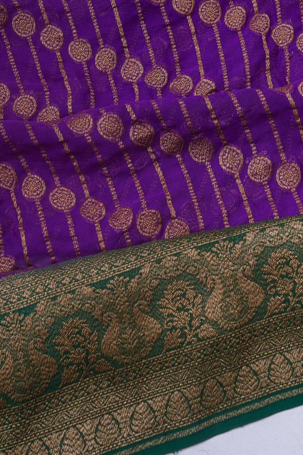 Banarasi Georgette Brocade Violet Saree