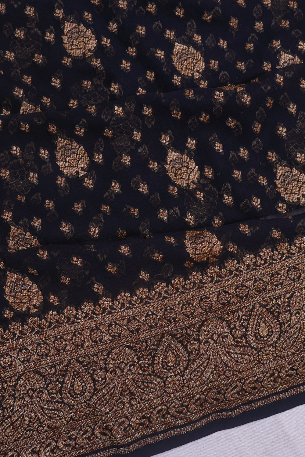 Banarasi Georgette Brocade Black Saree