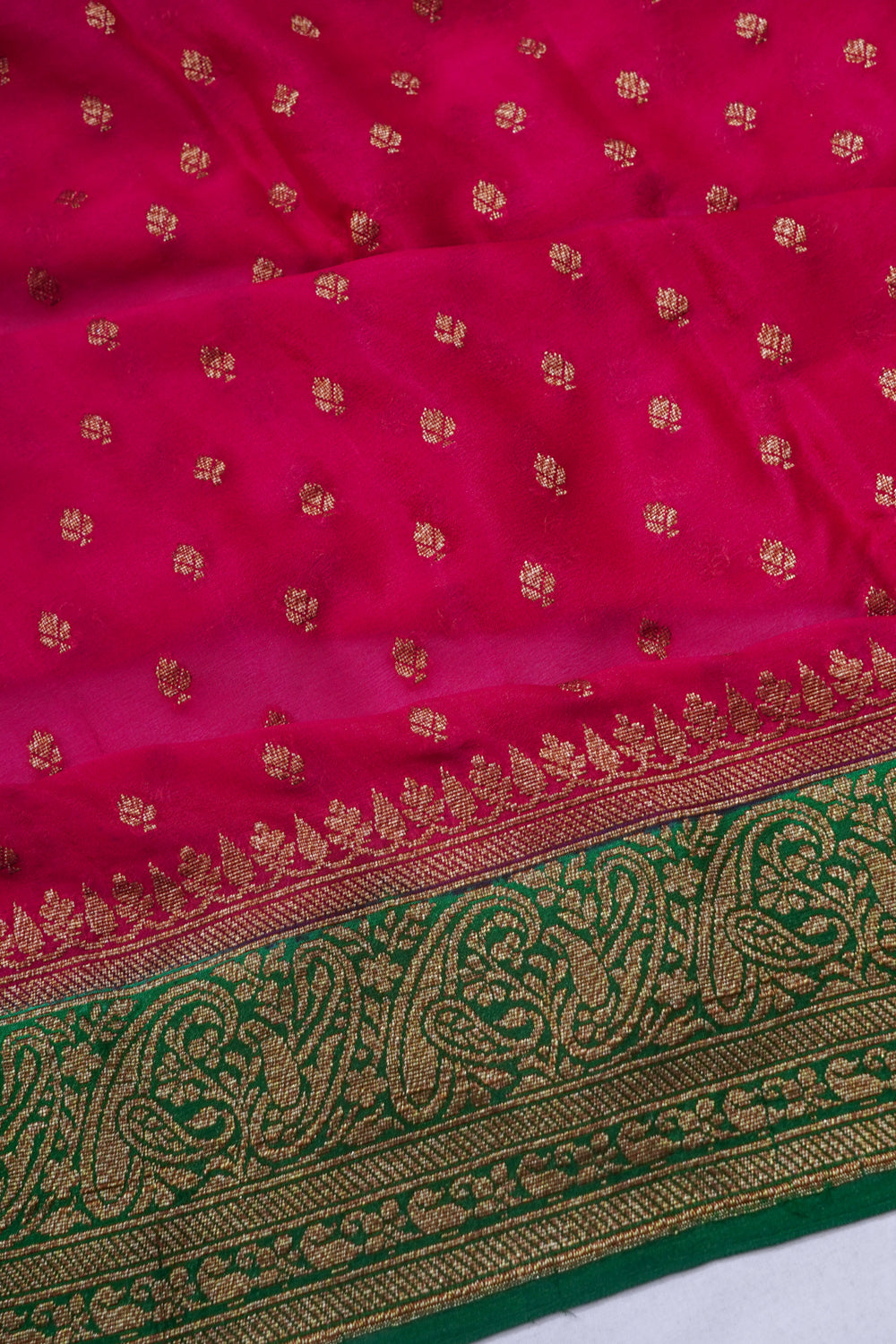 Banarasi Georgette Butta Rani Pink Saree