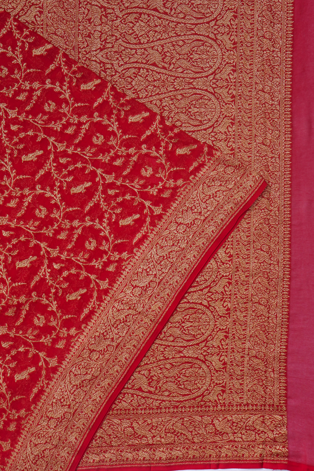 Banarasi Georgette Brocade Red Saree