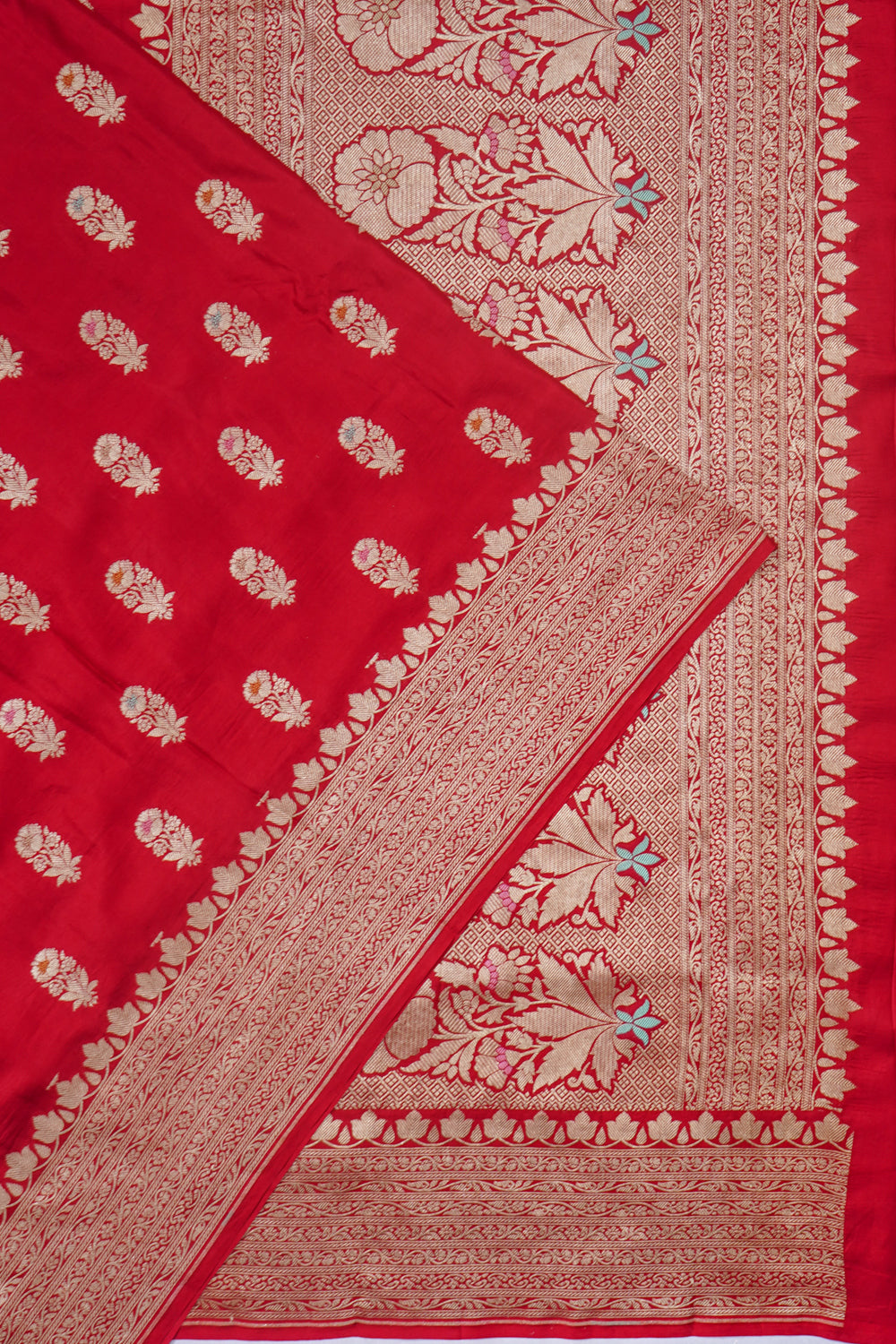 Banarasi Silk Butta Red Saree