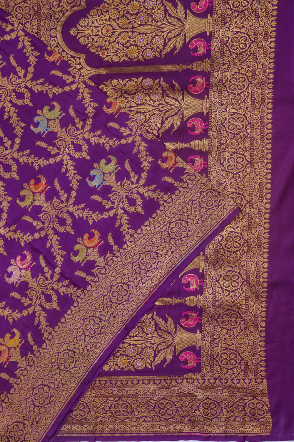 Banarasi Silk Brocade Purple Saree