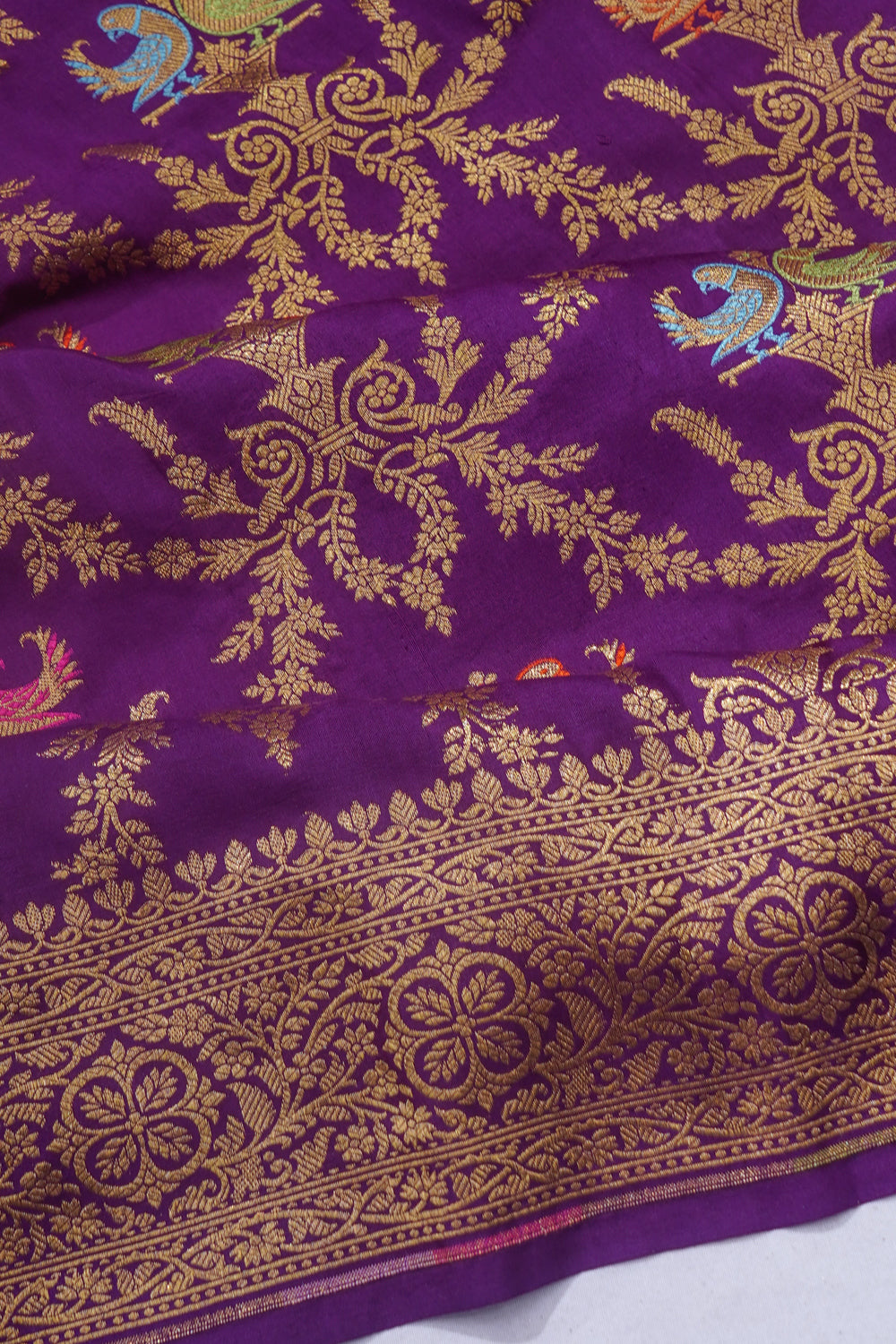 Banarasi Silk Brocade Purple Saree
