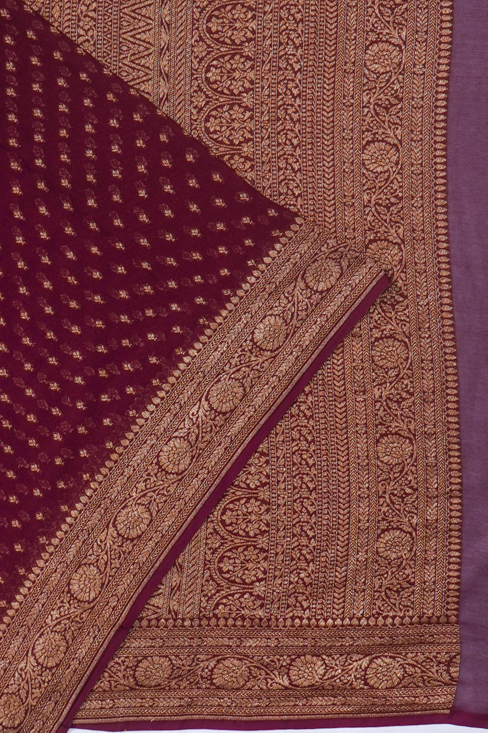 Banarasi Georgette Butta Brown Saree