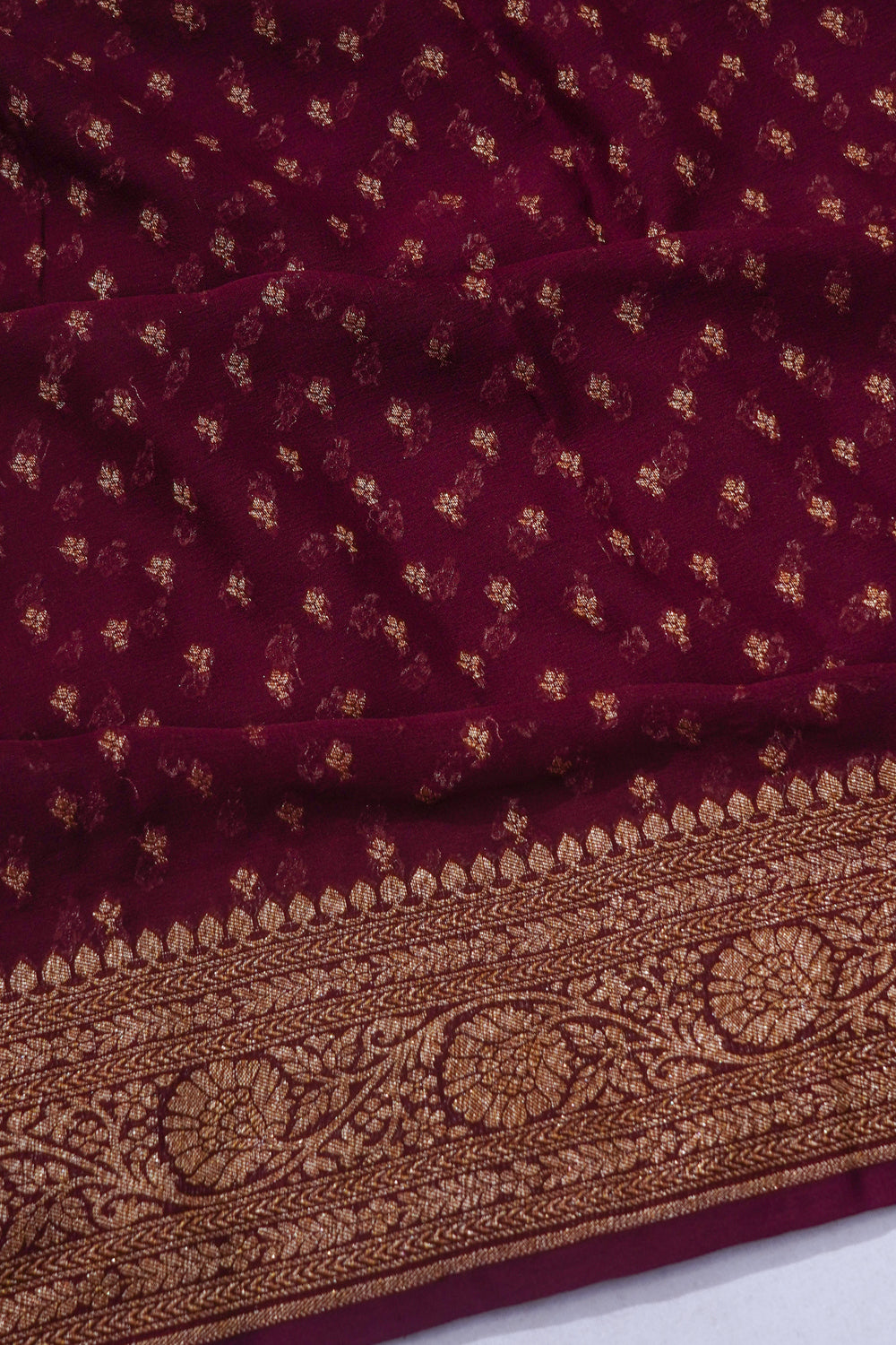 Banarasi Georgette Butta Brown Saree