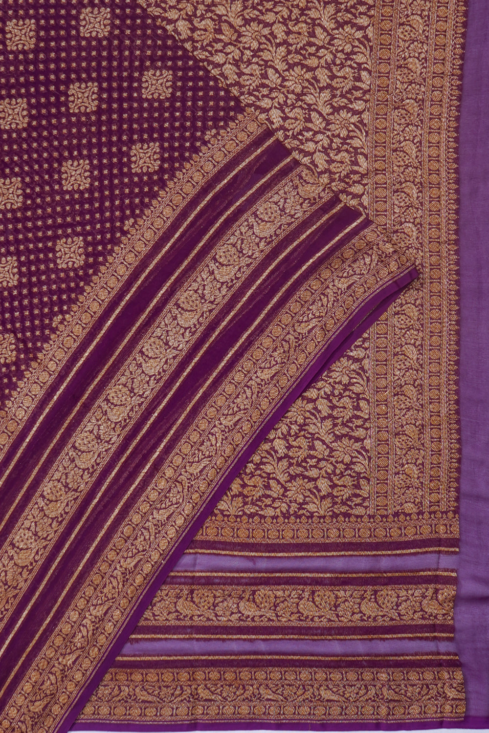Banarasi Georgette Brocade Purple Saree