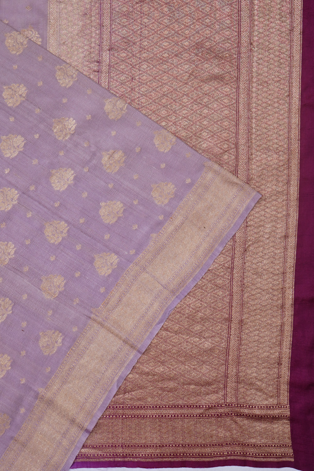 Banarasi Tussar Georgette Butta Lavender Saree