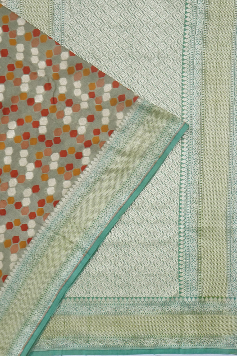 Banarasi Tussar Georgette Brocade Pastel Green Saree