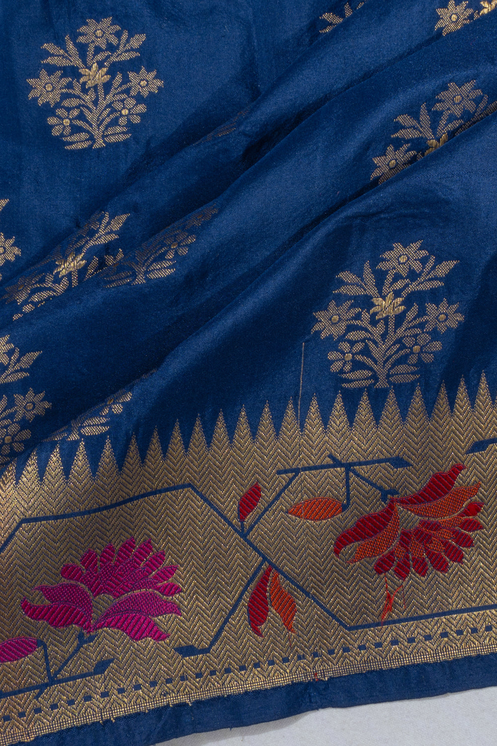 Banarasi Silk Butta Dark Blue Saree
