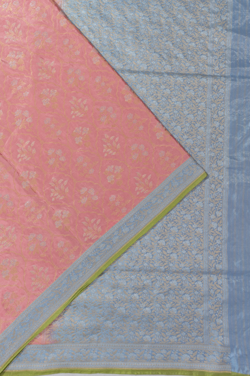 Banarasi Silk Tissue Brocade Pink Saree
