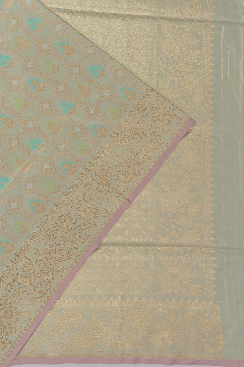 Banarasi Silk Brocade Pastel Green Saree