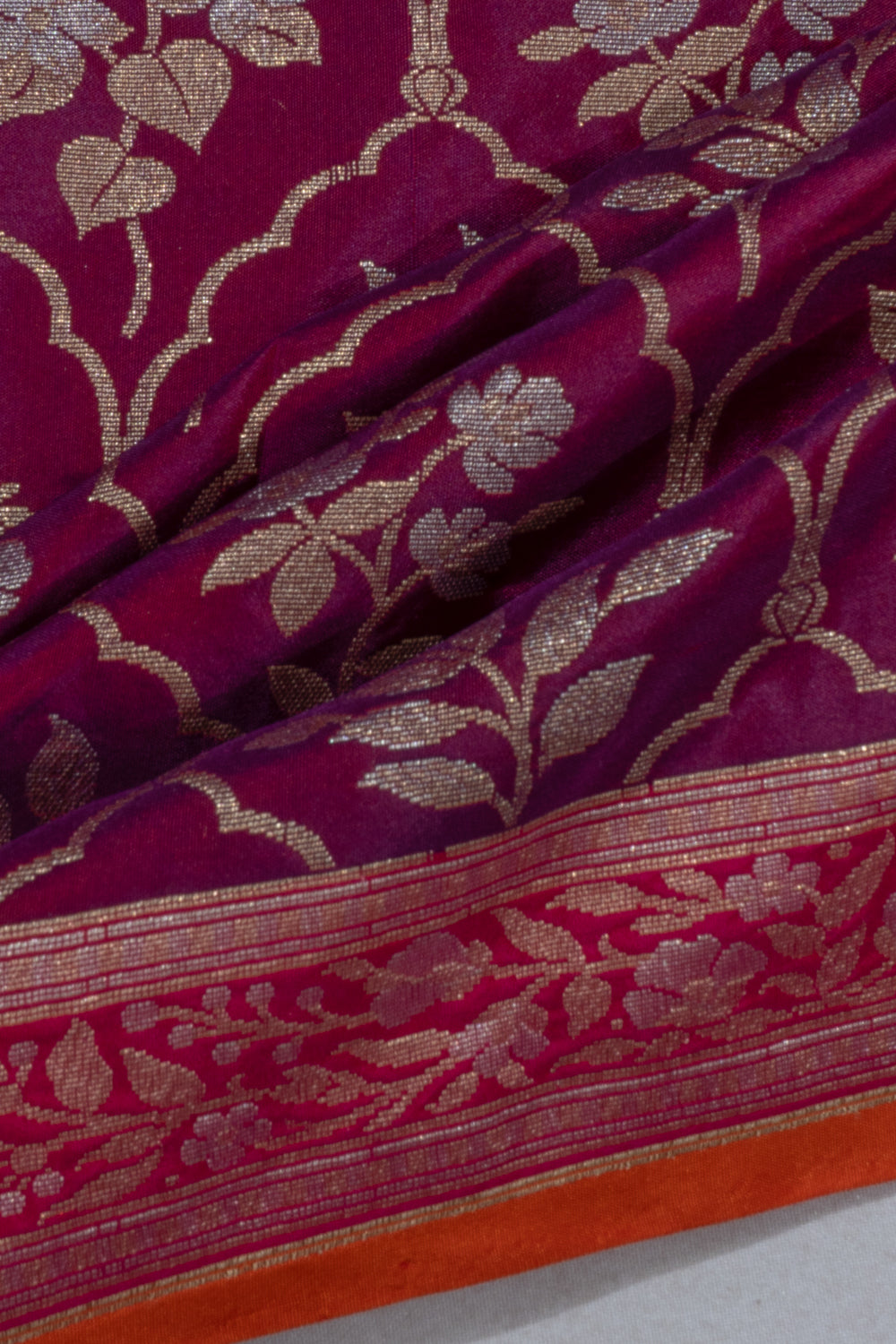Banarasi Silk Brocade Purple Saree