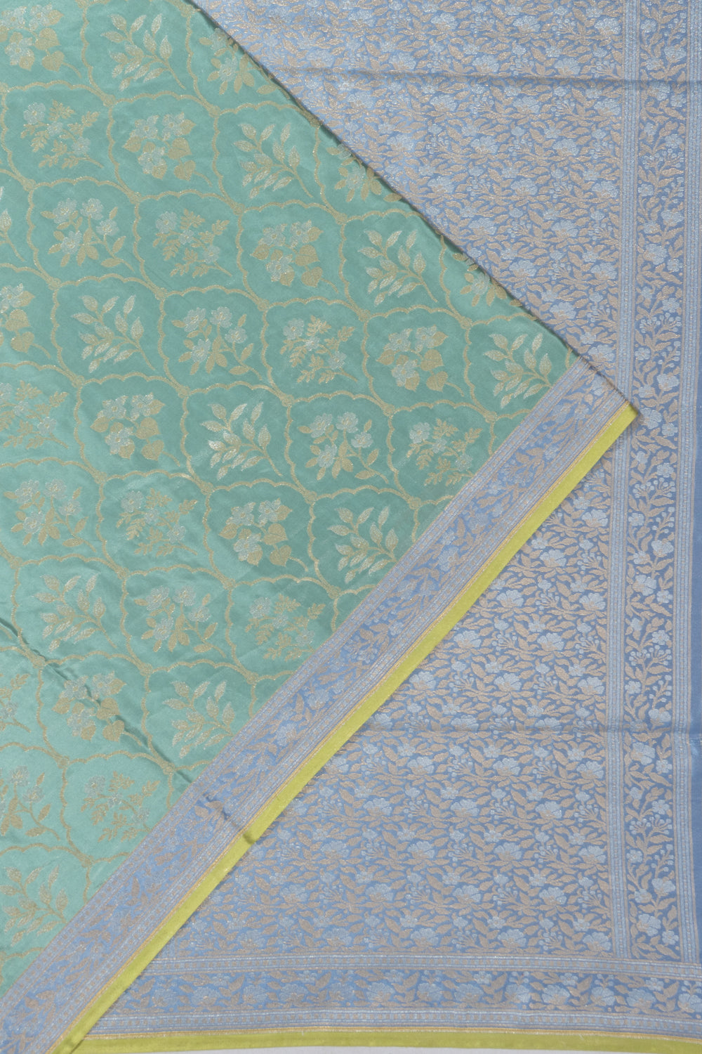 Banarasi Silk Tissue Brocade Pastel Green Saree