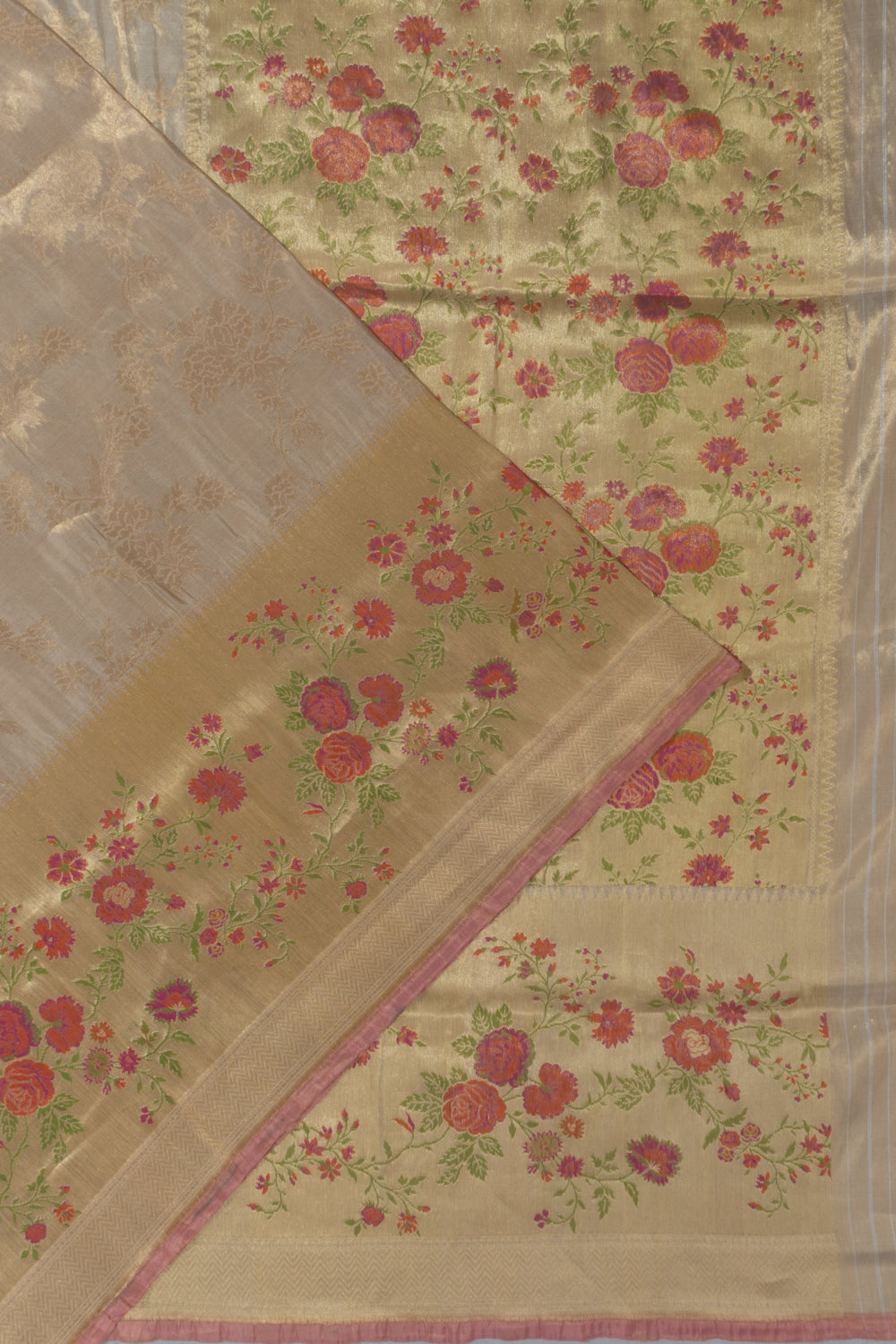 Banarasi Silk Tissue Jaal Gold Saree