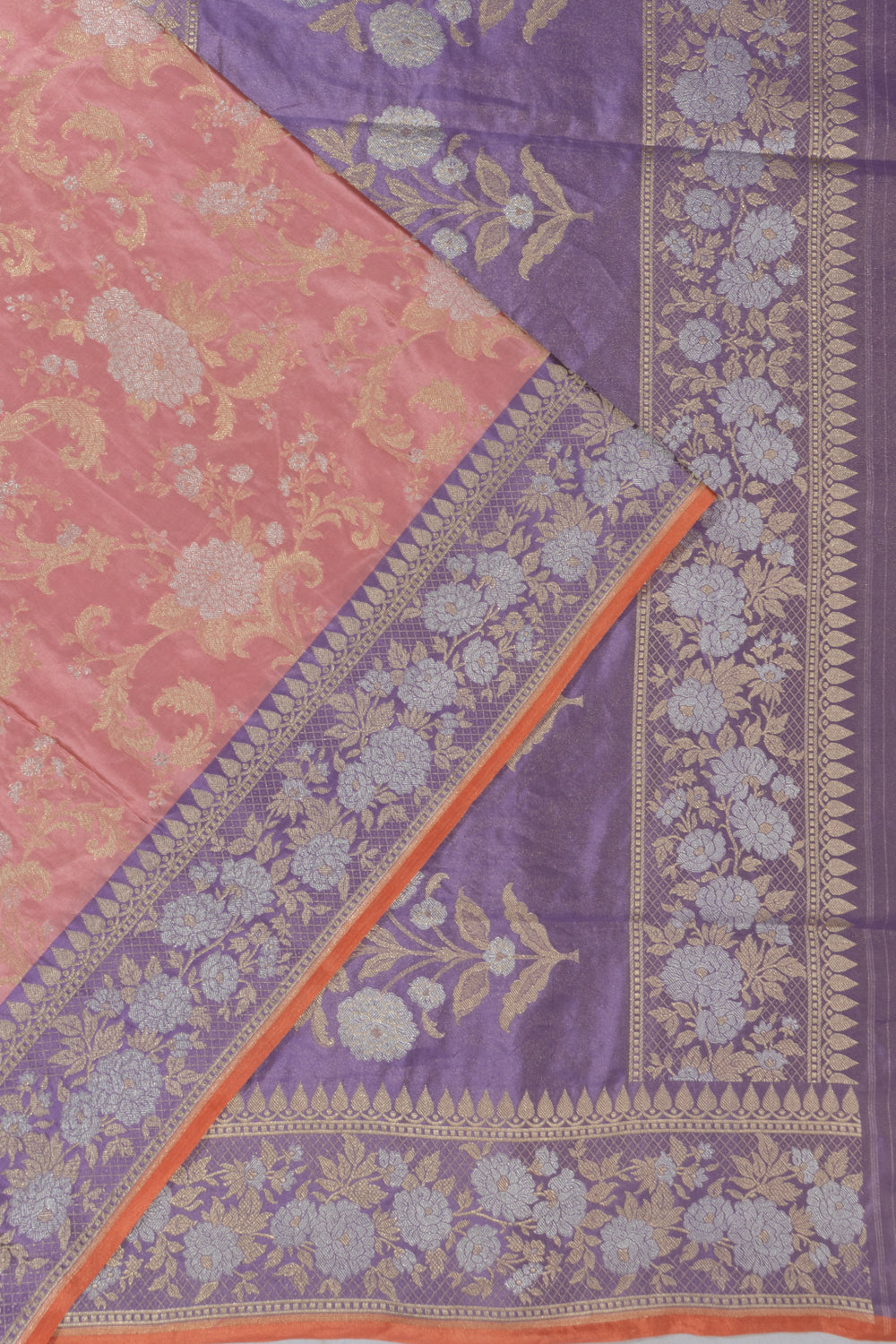 Banarasi Silk Brocade Pastel Pink Saree